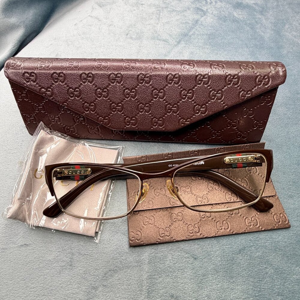 Gucci Eyeglasses Frames Only, GG 4244 0ZJ, 53-16 with case, Made in Italy